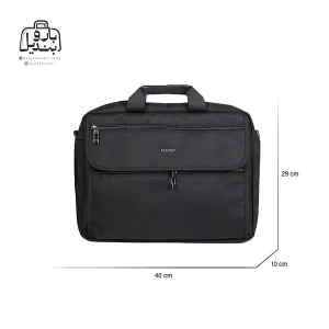 تصویر اختصاصی از نمای جلوی کیف دستی لپ‌تاپی لیستات ۶۸۰۱ در رنگ مشکی همراه با سایزبندی