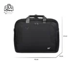 تصویر اختصاصی از سایزبندی کیف دستی لپ‌تاپی مونت بلانک کد ۶۱۶۹ در رنگ مشکی