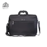 تصویر اختصاصی از نمای جلوی کیف دستی لپ‌تاپی نوژیا کد ۱۰۰۴ در رنگ مشکی همراه با بند