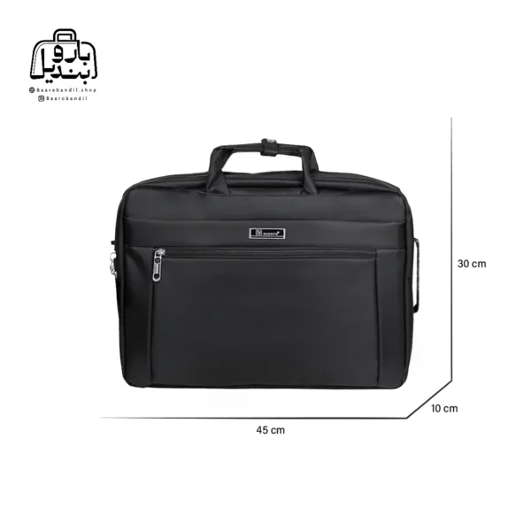 تصویر اختصاصی از سایزبندی کیف دستی لپ‌تاپی نوژیا کد ۱۰۰۴ در رنگ مشکی