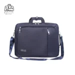 تصویر اختصاصی از نمای جلوی کیف دستی لپ‌تاپی نوژيا Nuoxiya کد ۱۰۶۵ در رنگ سرمه‌ای همراه با بند