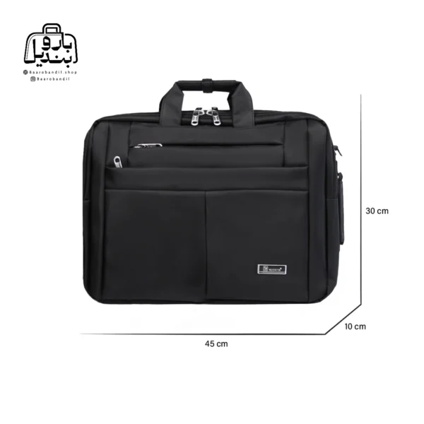 تصویر اختصاصی از سایز بندی کیف دستی لپ‌تاپی نوژیا کد ۱۱۲۸ در رنگ مشکی