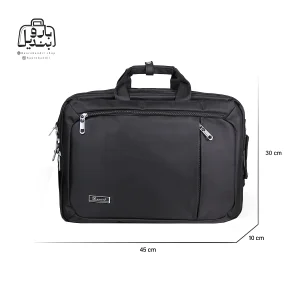 تصویر اختصاصی از نمای جلوی کیف دستی لپ‌تاپی نوژيا Nuoxiya کد ۱۳۶۵ در مشکی همراه با سایزبندی
