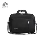 تصویر اختصاصی از نمای جلوی کیف دستی لپ‌تاپی نوژیا کد ۵۰۳۶ در رنگ مشکی همراه با بند