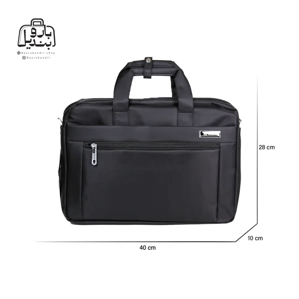 تصویر اختصاصی از سایز بندی کیف دستی لپ‌تاپی نوژیا کد ۶۰۰۵ در رنگ مشکی