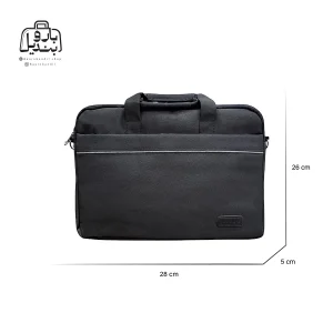 تصویر اختصاصی از نمای جلوی کیف دستی لپ‌تاپی sky bird کد ۶۱۲ در رنگ مشکی همراه با سایزبندی