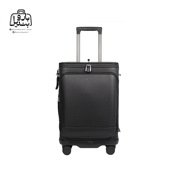 تصویر اختصاصی از نمای جلوی چمدان بنج کد yl۲۰۰ سایز کوچک (داخل کابین) در رنگ مشکی