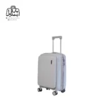 تصویر اختصاصی از نمای جلو و کناری چمدان فشن سایز کوچک (داخل کابین) در رنگ طوسی