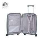 تصویر اختصاصی از زیپ باز کیف آرایشی چمدان هرموسا کد ۸۰۲۱ در رنگ سبز طوسی