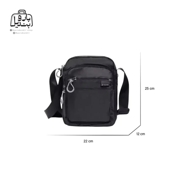 تصویر اختصاصی از سایزبندی کیف دوشی فوور کد 2802-04 در رنگ مشکی