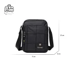 تصویر اختصاصی از نمای جلوی کیف دوشی ولنتیر کد 1590-25 در رنگ مشکی همراه با سایزبندی