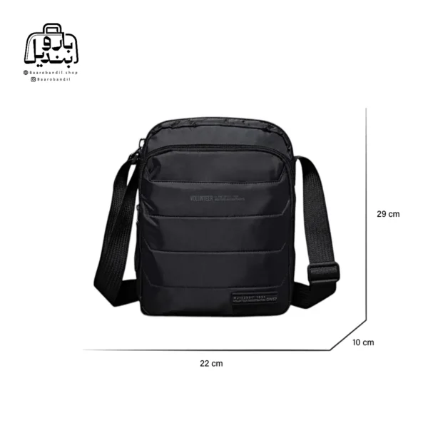 تصویر اختصاصی از سایزبندی کیف دوشی بنج کد ۱۷۱۳-۲۵ در رنگ مشکی