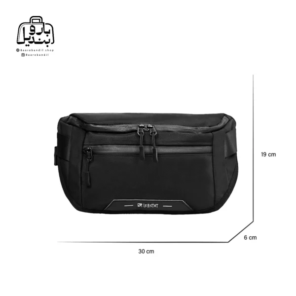 تصویر اختصاصی از سایزبندی کیف کمری لیستات کد ۳۶۰۹ در رنگ مشکی