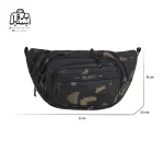 تصویر اختصاصی از نمای جلوی کیف کمری لیستات کد ۳۸۱۶ در طرح چریکی همراه با سایزبندی