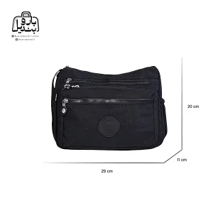 تصویر اختصاصی از نمای جلوی کیف زنانه دوشی بوبو کد ۲-۱۵۱۱ در رنگ مشکی همراه با سایزبندی