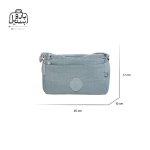تصویر اختصاصی از نمای جلوی کیف زنانه دوشی بوبو کد ۱۶۴۵ در رنگ آبی همراه با سایزبندی