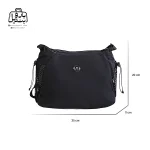 تصویر اختصاصی از نمای جلوی کیف زنانه دوشی بوبو کد ۱۷۰۷ در رنگ مشکی همراه با سایزبندی