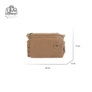 تصویر اختصاصی از نمای جلوی کیف زنانه دوشی بوبو کد ۲۰۷۹ در رنگ شکلاتی همراه با سایزبندی