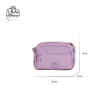 تصویر اختصاصی از نمای جلوی کیف زنانه دوشی بوبو کد ۵۳۰۴ در رنگ یاسی همراه با سایزبندی