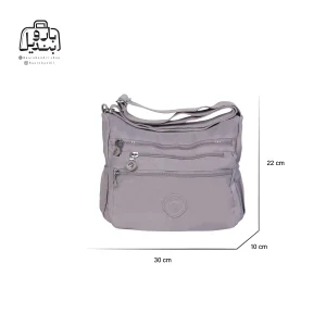 تصویر اختصاصی از نمای جلوی کیف زنانه دوشی بوبو کد ۵۳۰۶ در رنگ یاسی همراه با سایزبندی