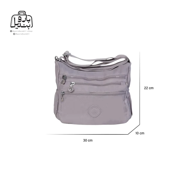 تصویر اختصاصی از نمای جلوی کیف زنانه دوشی بوبو کد ۵۳۰۶ در رنگ یاسی همراه با سایزبندی