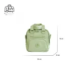 تصویر اختصاصی از نمای جلوی کیف زنانه دوشی بوبو کد ۷۶۵۸ در رنگ سبز روشن همراه با سایزبندی