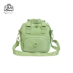 تصویر اختصاصی از نمای جلوی کیف زنانه دوشی بوبو همراه با بند کد ۷۶۵۸ در رنگ سبز روشن