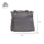 تصویر اختصاصی از نمای کناری کیف زنانه دوشی بوبو کد ۸۴۹۱ در رنگ نوک‌مدادی همراه با سایزبندی