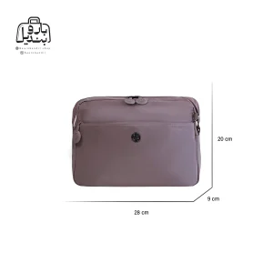 تصویر اختصاصی از نمای جلوی کیف زنانه دوشی بوبو کد ۸۵۳۸ در رنگ طوسی یاسی همراه با سایزبندی