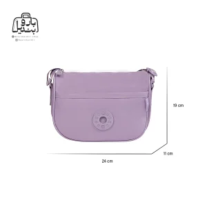 تصویر اختصاصی از نمای جلوی کیف زنانه دوشی بوبو کد ۱-۹۷۰۳ در رنگ یاسی همراه با سایزبندی