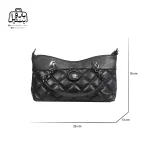 تصویر اختصاصی از نمای جلوی کیف زنانه دنیز جنوا کد ۰۰۱۰ طرحدار در رنگ مشکی با سایزبندی