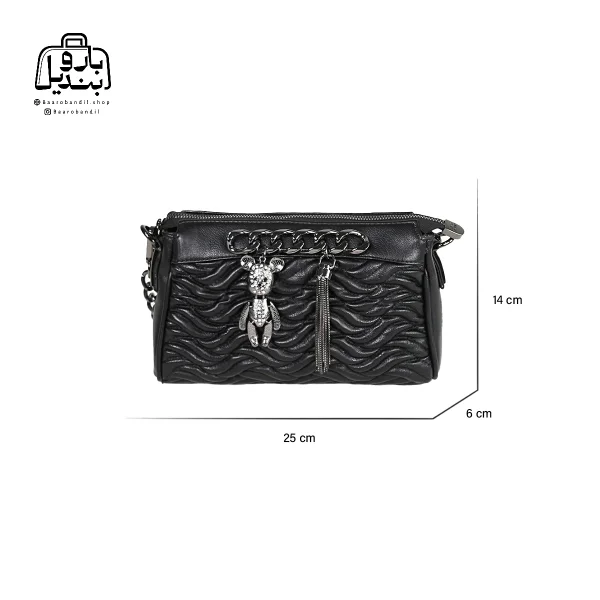 تصویر اختصاصی از سایزبندی کیف زنانه دنیز جنوا کد ۰۰۱۰۰ در رنگ مشکی