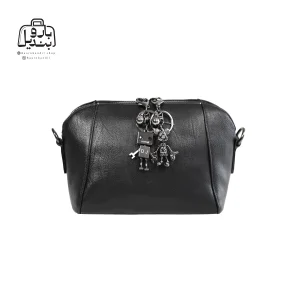 تصویر اختصاصی از نمای جلوی کیف زنانه دنیز جنوا کد ۰۰۱۰۸ در رنگ مشکی