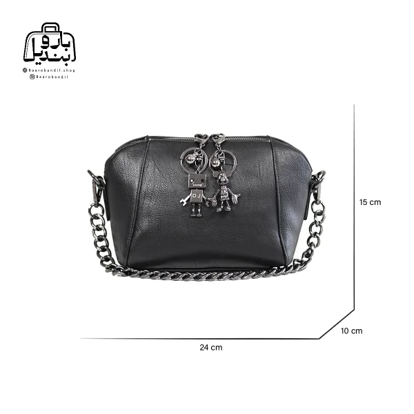 تصویر اختصاصی از سایزبندی کیف زنانه دنیز جنوا کد ۰۰۱۰۸ در رنگ مشکی