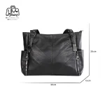 تصویر اختصاصی از نمای جلوی کیف زنانه دنیز جنوا کد ۰۰۱۱۱ در رنگ مشکی همراه با سایزبندی