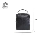 تصویر اختصاصی از نمای جلوی کیف دوشی زنانه دنیز جنوا کد ۰۰۲۳ در رنگ مشکی همراه با سایزبندی