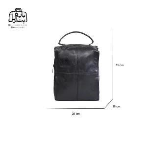 تصویر اختصاصی از نمای جلوی کیف دوشی زنانه دنیز جنوا کد ۰۰۲۳ در رنگ مشکی همراه با سایزبندی