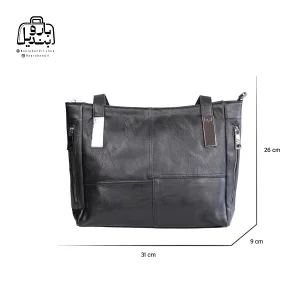 تصویر اختصاصی از نمای جلوی کیف زنانه دنیز جنوا کد ۰۰۳۱ در رنگ مشکی همراه با سایزبندی