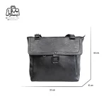 تصویر اختصاصی از نمای جلوی کیف زنانه دنیز جنوا کد ۰۰۳۲ در رنگ مشکی همراه با سایزبندی