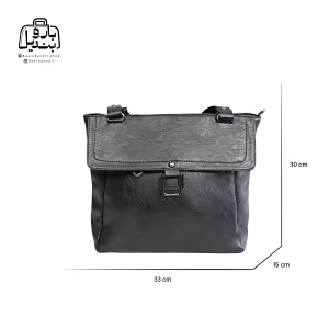 تصویر اختصاصی از نمای جلوی کیف زنانه دنیز جنوا کد ۰۰۳۲ در رنگ مشکی همراه با سایزبندی