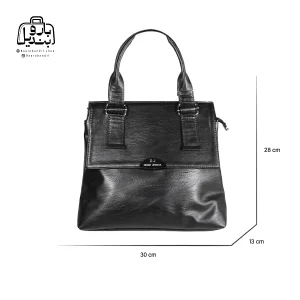 تصویر اختصاصی از نمای جلوی کیف زنانه دنیز جنوا کد ۰۰۳۴ در رنگ مشکی با سایزبندی