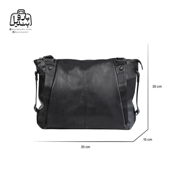 تصویر اختصاصی از سایزبندی کیف زنانه دنیز جنوا کد ۰۰۵۱ در رنگ مشکی