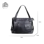 تصویر اختصاصی از سایزبندی کیف زنانه دنیز جنوا کد ۰۰۵۳ در رنگ مشکی