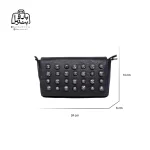 تصویر اختصاصی از نمای جلوی کیف زنانه دنیز جنوا کد ۰۰۵۷ در رنگ مشکی همراه با سایزبندی