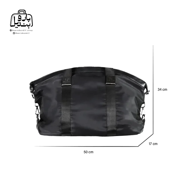 تصویر اختصاصی از نمای جلوی کیف زنانه دنیز جنوا کد ۰۰۵۸-۱ در رنگ مشکی همراه با سایزبندی