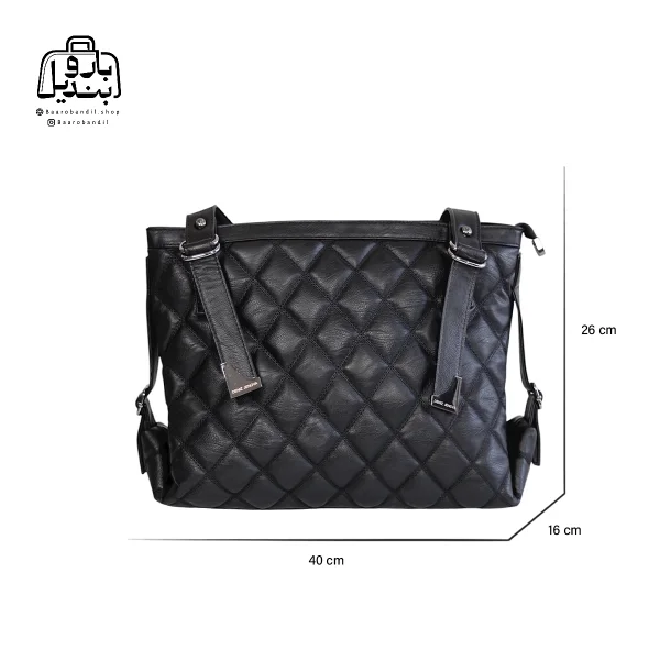 تصویر اختصاصی از سایزبندی کیف زنانه دنیز جنوا کد ۰۰۶۰ در رنگ مشکی