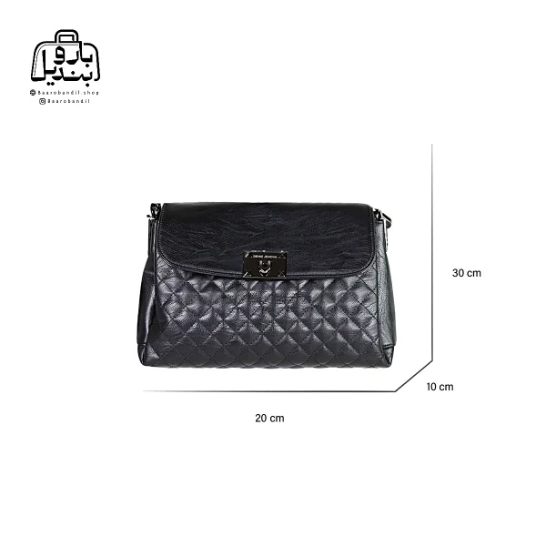 تصویر اختصاصی از سایزبندی کیف زنانه دنیز جنوا کد ۰۰۷۶ در رنگ مشکی