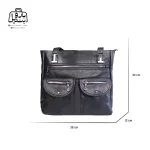 تصویر اختصاصی از سایزبندی کیف زنانه دنیز جنوا کد ۰۰۷۹ در رنگ مشکی