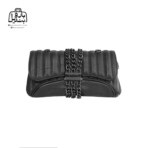 تصویر اختصاصی از نمای جلوی کیف زنانه دنیز جنوا کد ۰۰۸۲ در رنگ مشکی