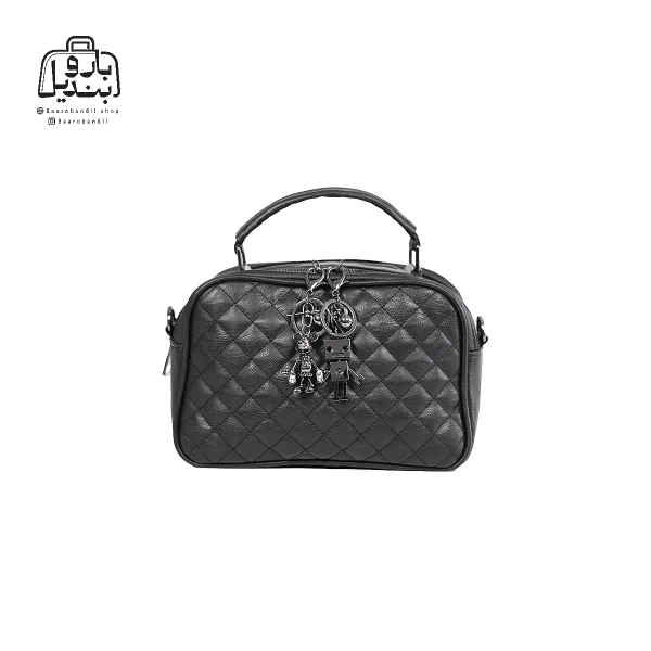 تصویر اختصاصی از نمای جلوی کیف زنانه دنیز جنوا کد ۰۰۸۴ در رنگ مشکی